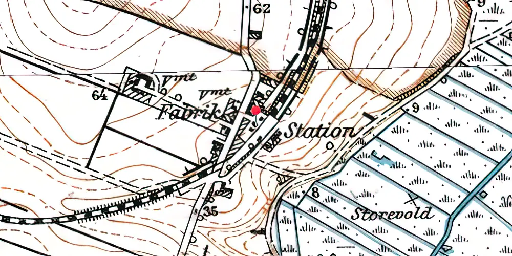Historisk kort over Hillerslev Station