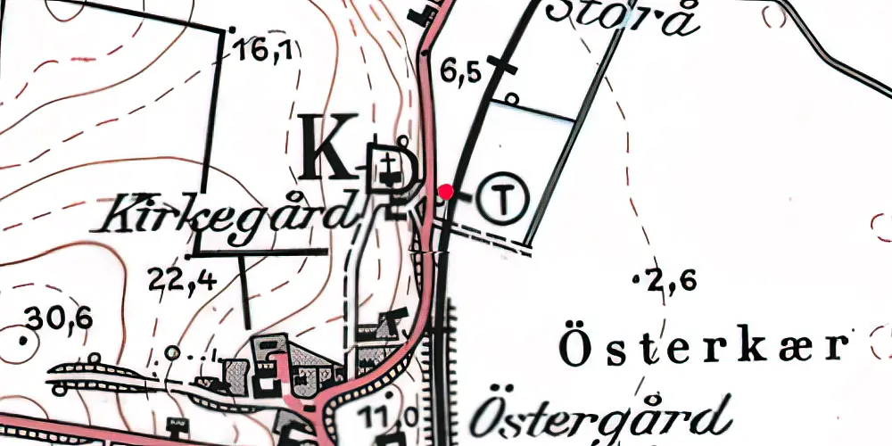 Historisk kort over Kaastrup Trinbræt Historisk kort over Kaastrup Trinbræt