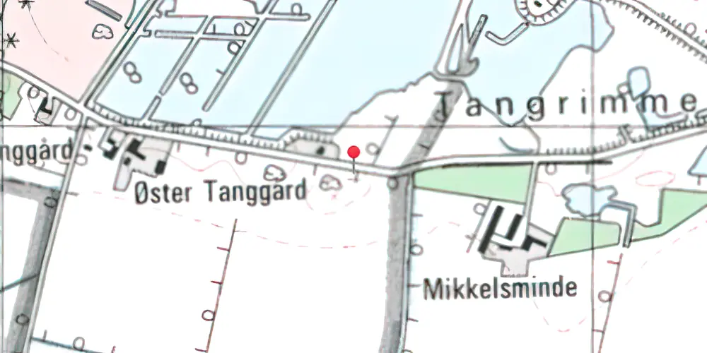 Historisk kort over Tanggaard Trinbræt Historisk kort over Tanggaard Trinbræt