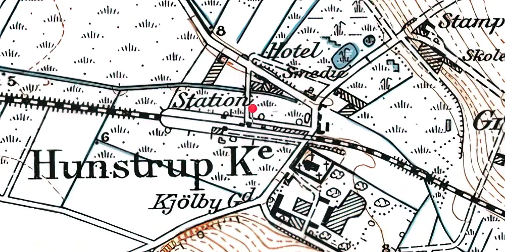 Historisk kort over Hunstrup Station