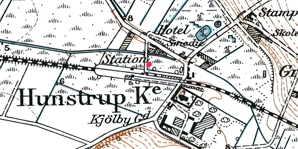 Historisk kort over Hunstrup Station Historisk kort over Hunstrup Station
