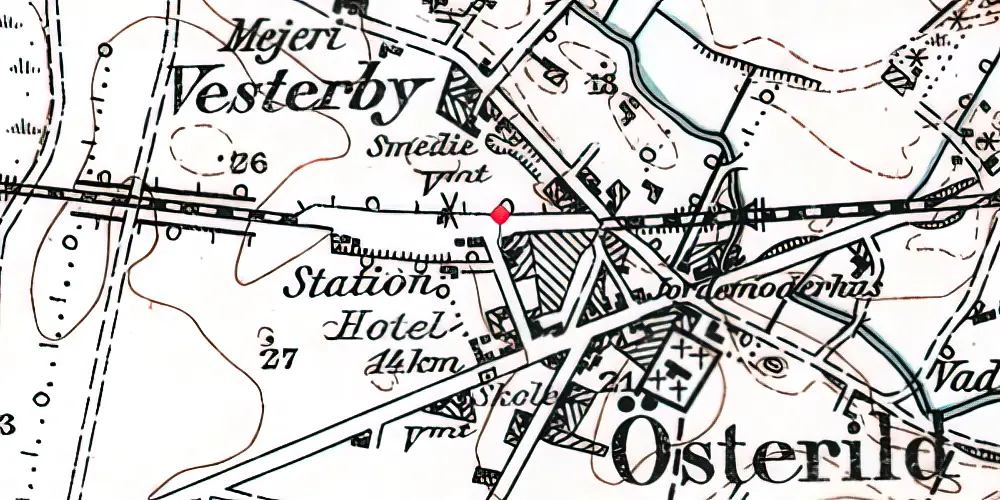 Historisk kort over Østerild Station Historisk kort over Østerild Station