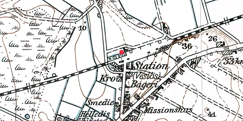 Historisk kort over Vesløs Station