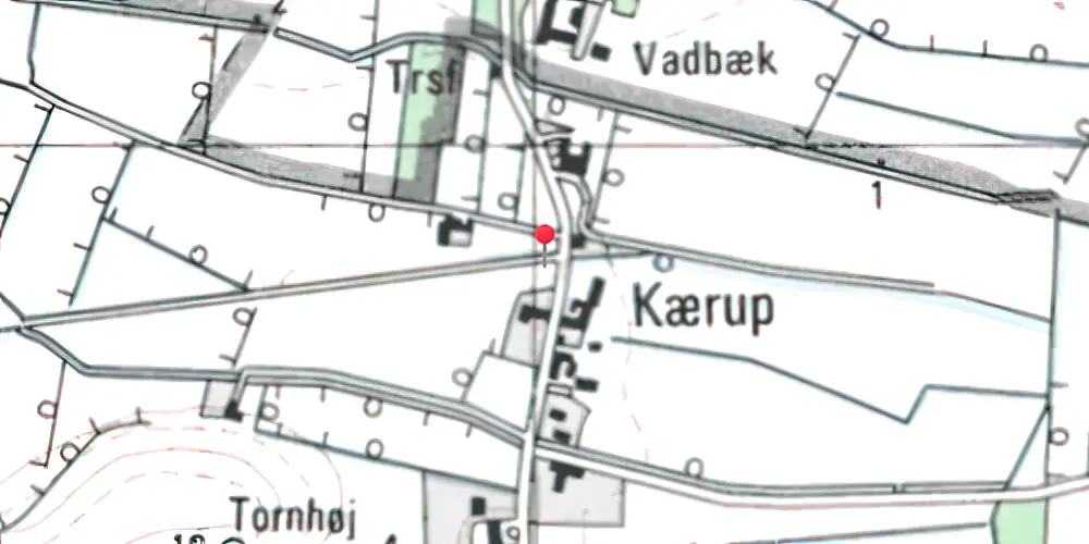 Historisk kort over Kærup Trinbræt Historisk kort over Kærup Trinbræt