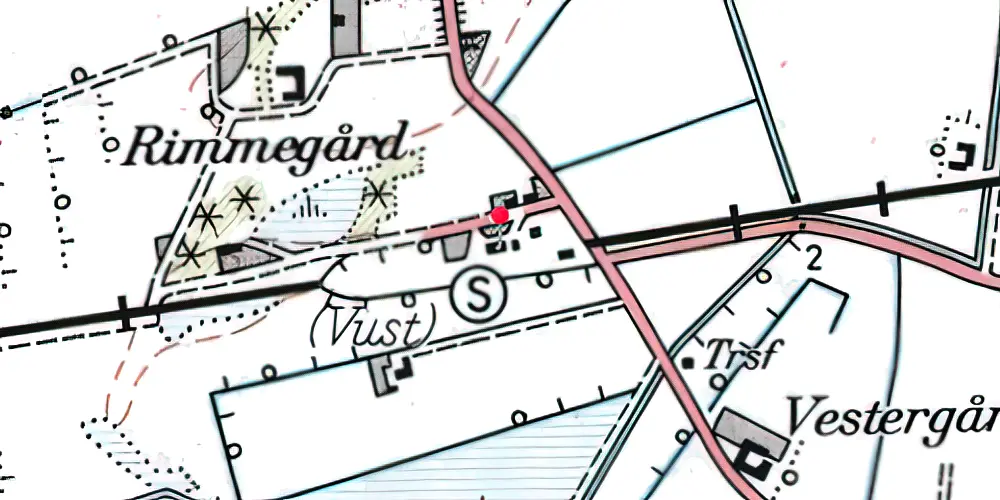 Historisk kort over Vust Station Historisk kort over Vust Station