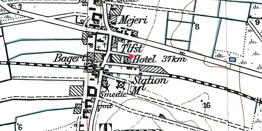 Historisk kort over Thorup Station Historisk kort over Thorup Station