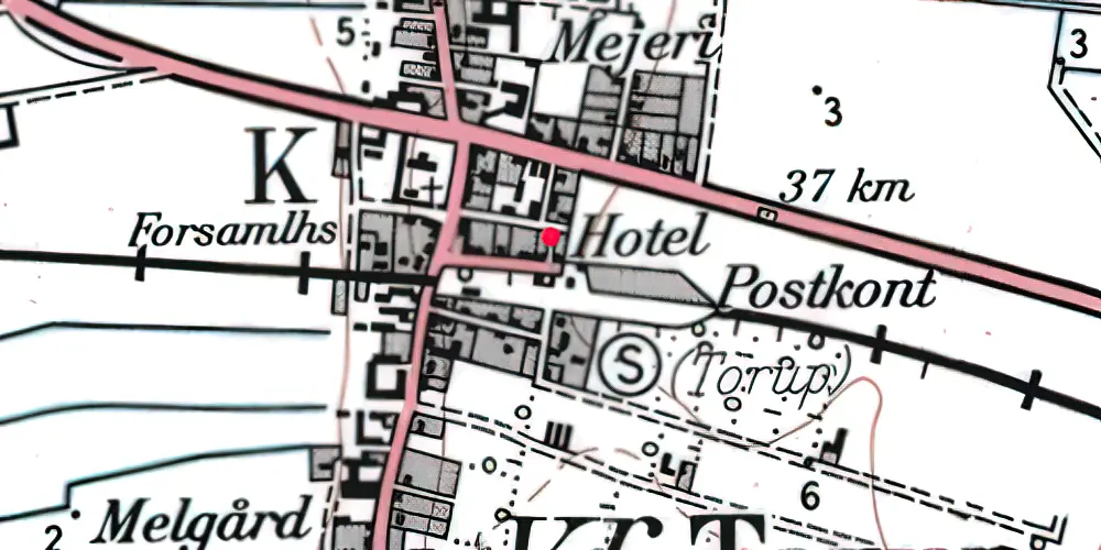 Historisk kort over Thorup Station Historisk kort over Thorup Station