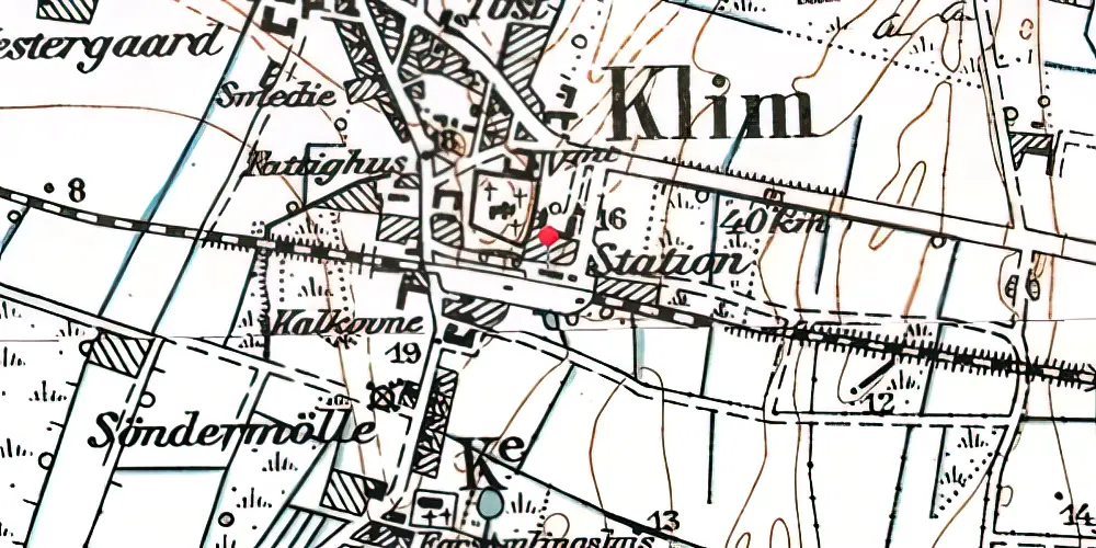 Historisk kort over Klim Station