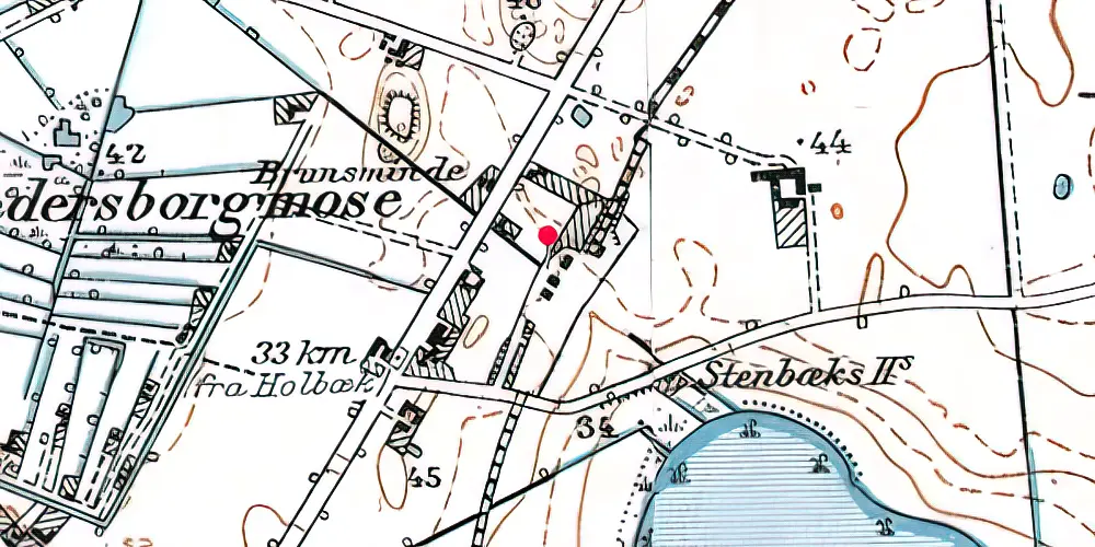 Historisk kort over Pedersborg Station Historisk kort over Pedersborg Station