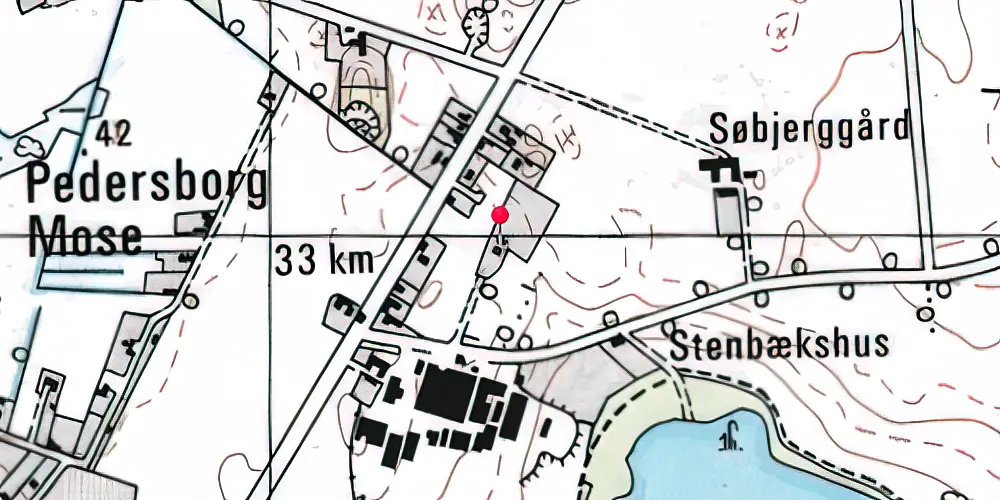Historisk kort over Pedersborg Station Historisk kort over Pedersborg Station
