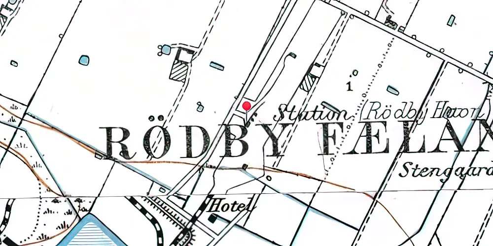 Historisk kort over Rødbyhavn Station Historisk kort over Rødbyhavn Station