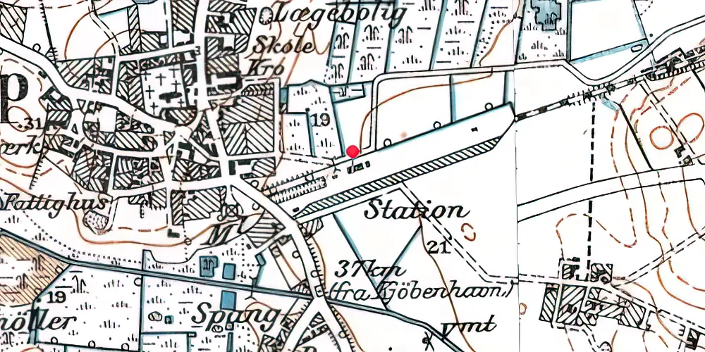 Historisk kort over Slangerup Station Historisk kort over Slangerup Station