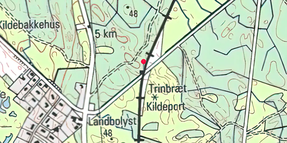 Historisk kort over Kildeport Trinbræt Historisk kort over Kildeport Trinbræt