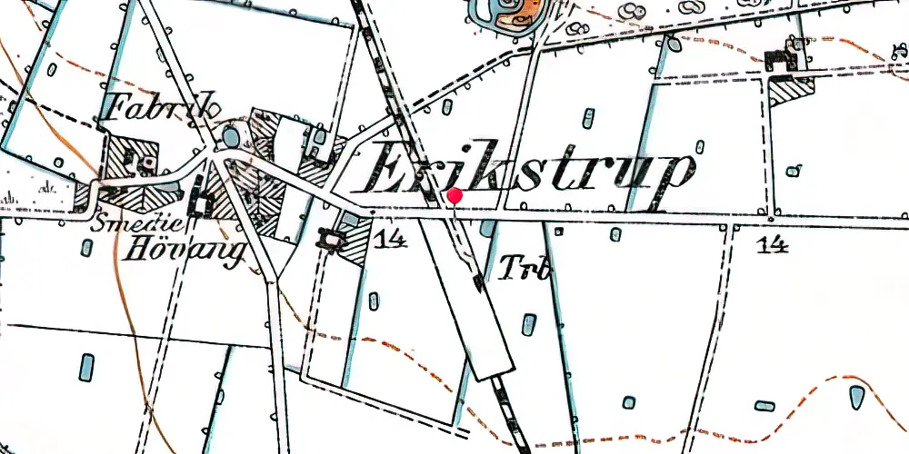 Historisk kort over Erikstrup Trinbræt Historisk kort over Erikstrup Trinbræt