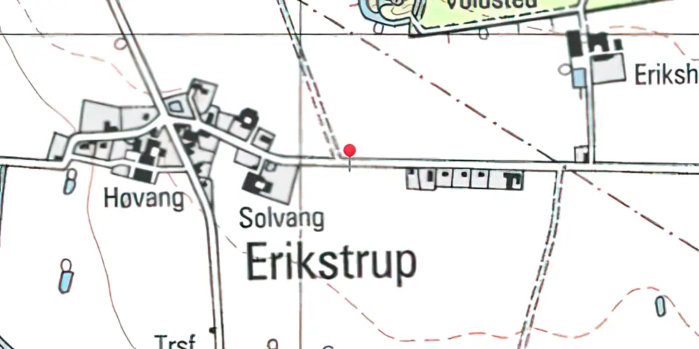 Historisk kort over Erikstrup Trinbræt Historisk kort over Erikstrup Trinbræt