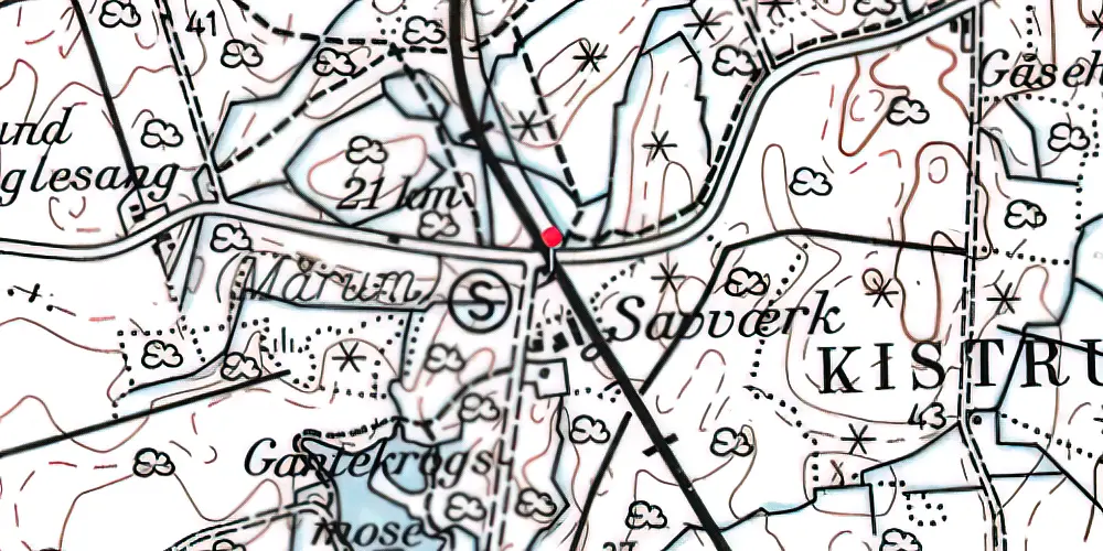 Historisk kort over Mårum Station Historisk kort over Mårum Station