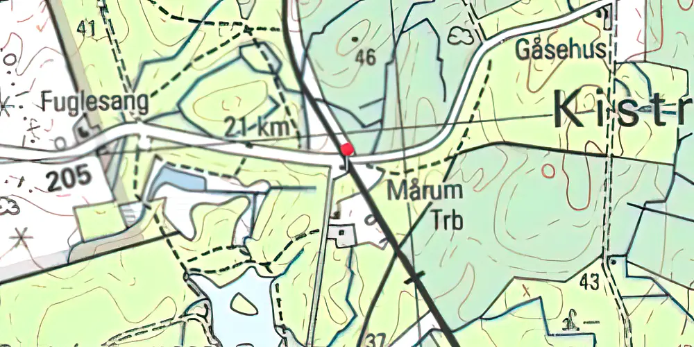Historisk kort over Mårum Station Historisk kort over Mårum Station
