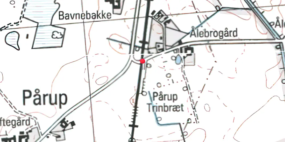 Historisk kort over Pårup Trinbræt Historisk kort over Pårup Trinbræt