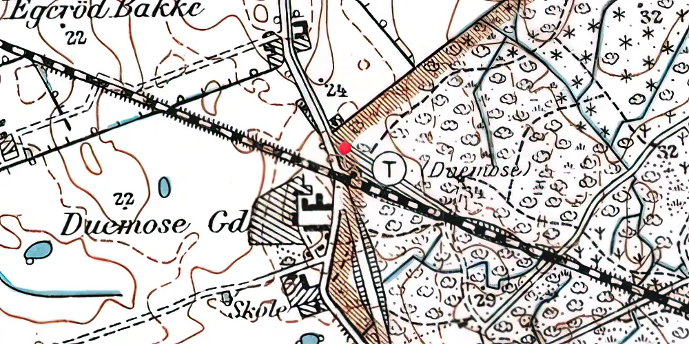Historisk kort over Duemose Trinbræt