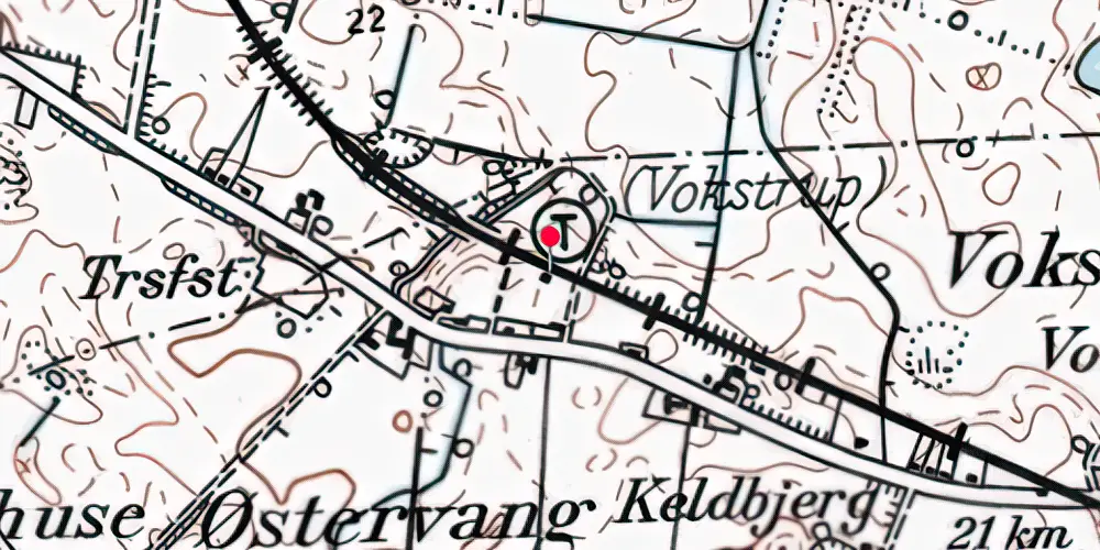 Historisk kort over Vokstrup Trinbræt Historisk kort over Vokstrup Trinbræt