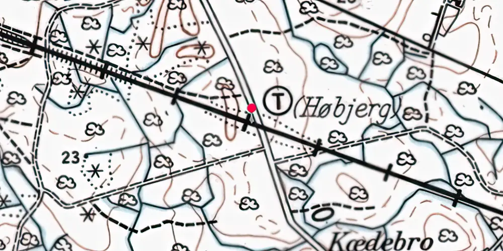 Historisk kort over Høbjerg Trinbræt