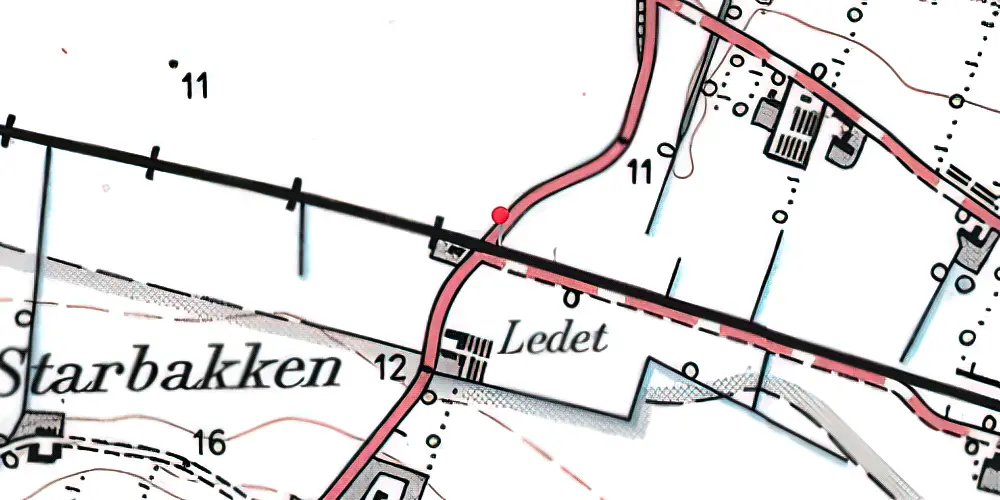 Historisk kort over Elling Trinbræt Historisk kort over Elling Trinbræt