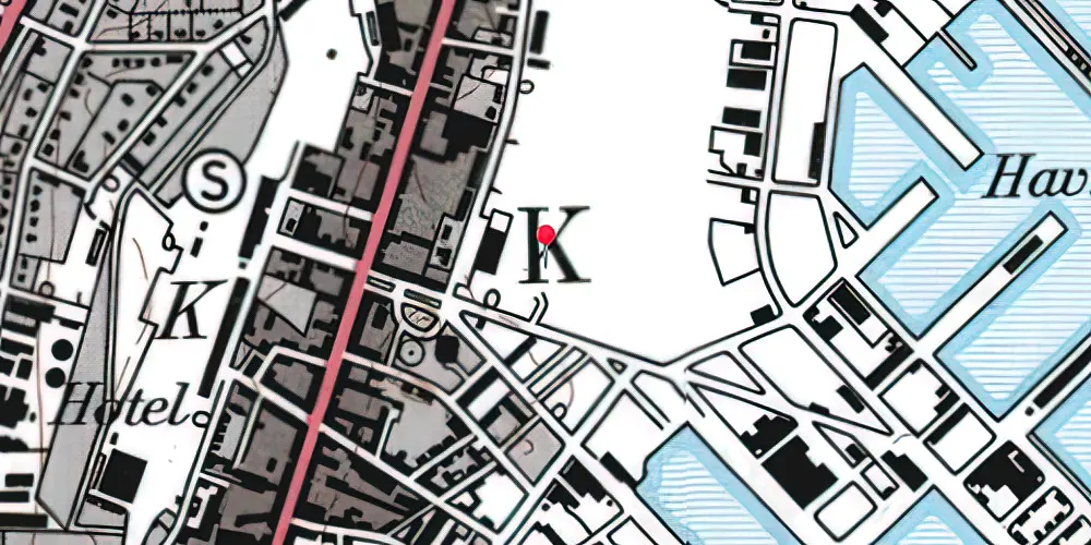 Historisk kort over Frederikshavn Station Historisk kort over Frederikshavn Station