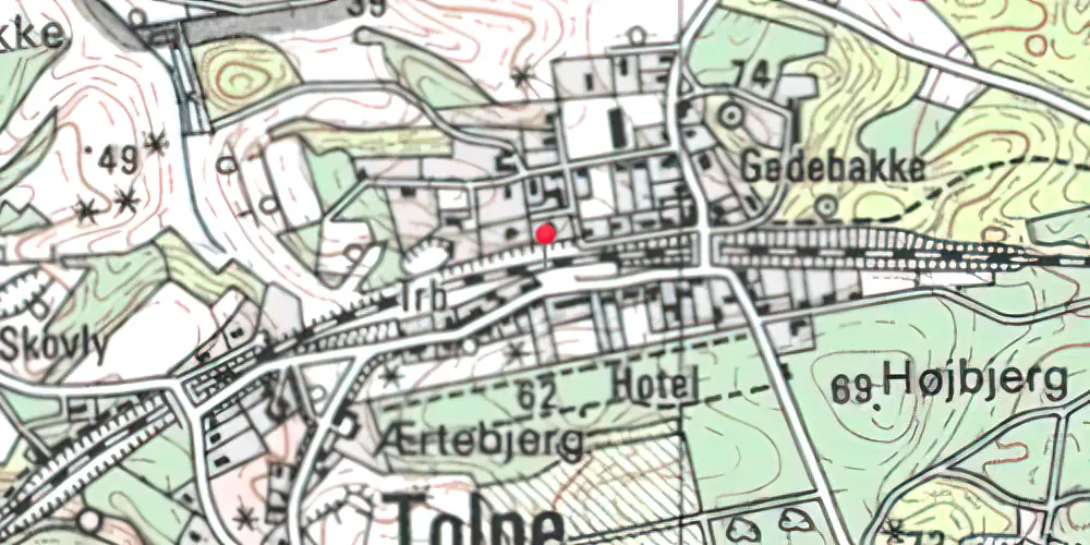 Historisk kort over Tolne Trinbræt Historisk kort over Tolne Trinbræt