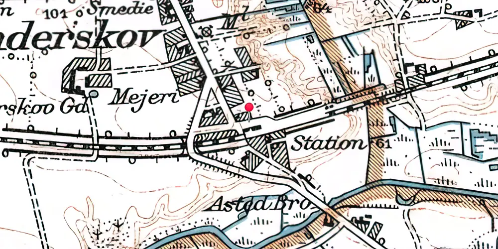 Historisk kort over Sønderskov Station Historisk kort over Sønderskov Station