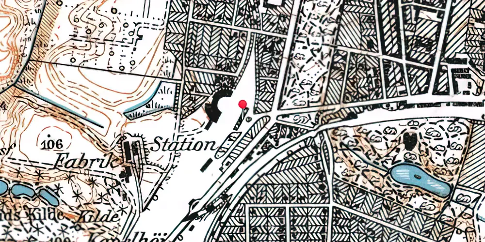 Historisk kort over Hjørring Vestbanegård Historisk kort over Hjørring Vestbanegård