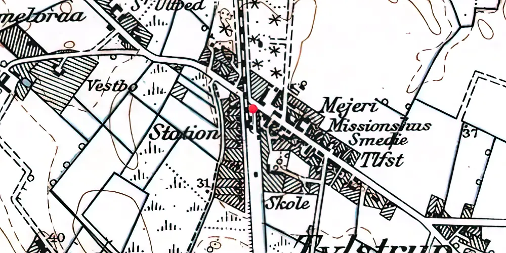Historisk kort over Tylstrup Station Historisk kort over Tylstrup Station