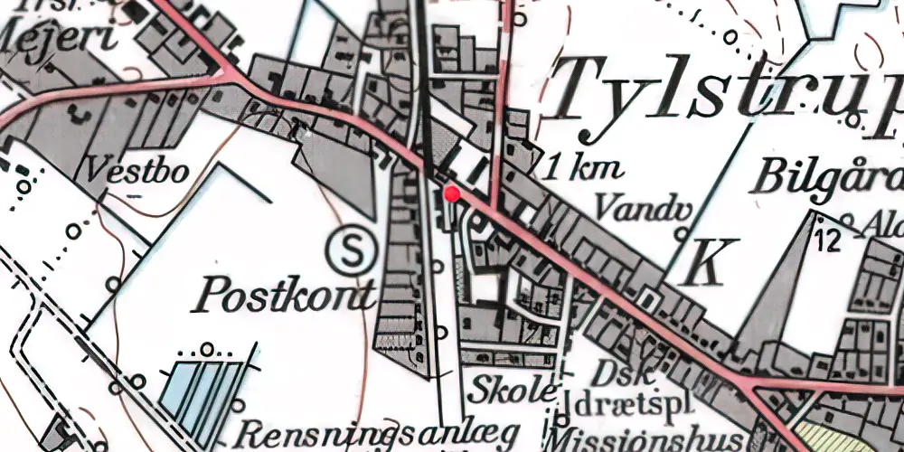 Historisk kort over Tylstrup Station