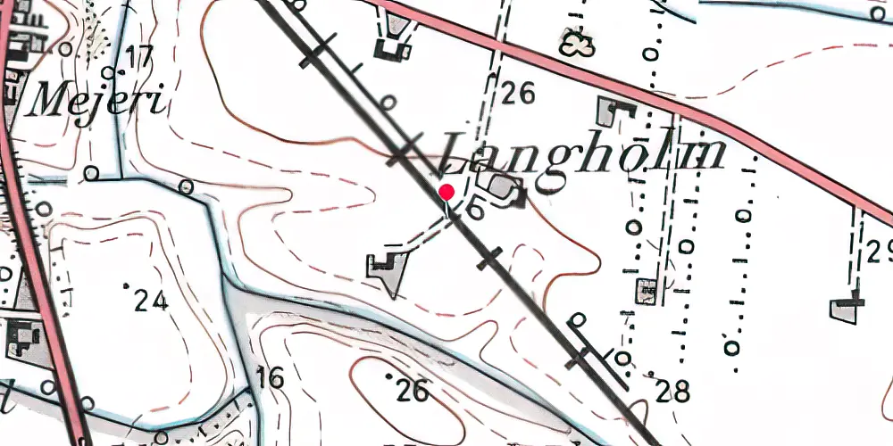 Historisk kort over Langholm Trinbræt Historisk kort over Langholm Trinbræt