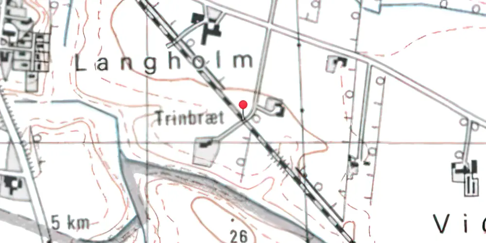 Historisk kort over Langholm Trinbræt Historisk kort over Langholm Trinbræt