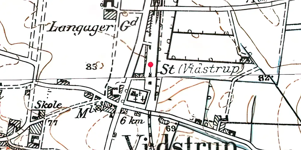 Historisk kort over Vidstrup Station Historisk kort over Vidstrup Station