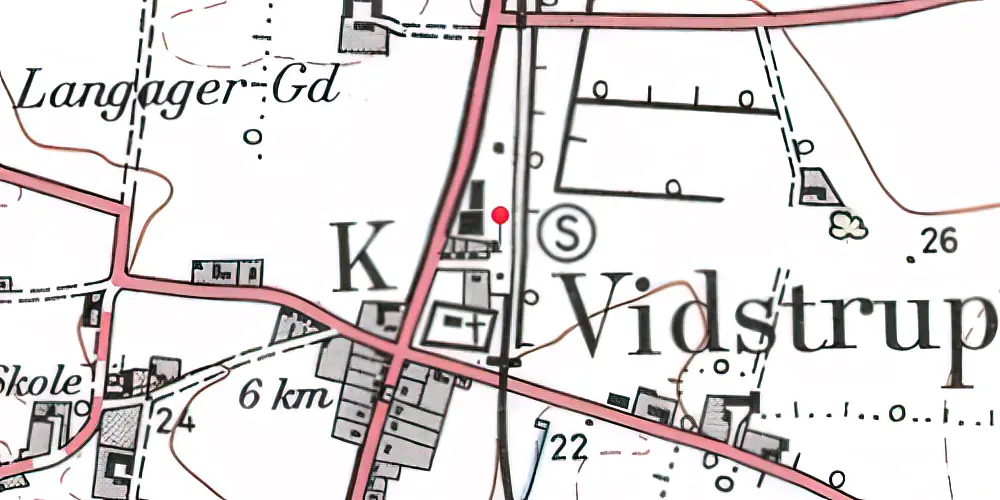 Historisk kort over Vidstrup Station Historisk kort over Vidstrup Station