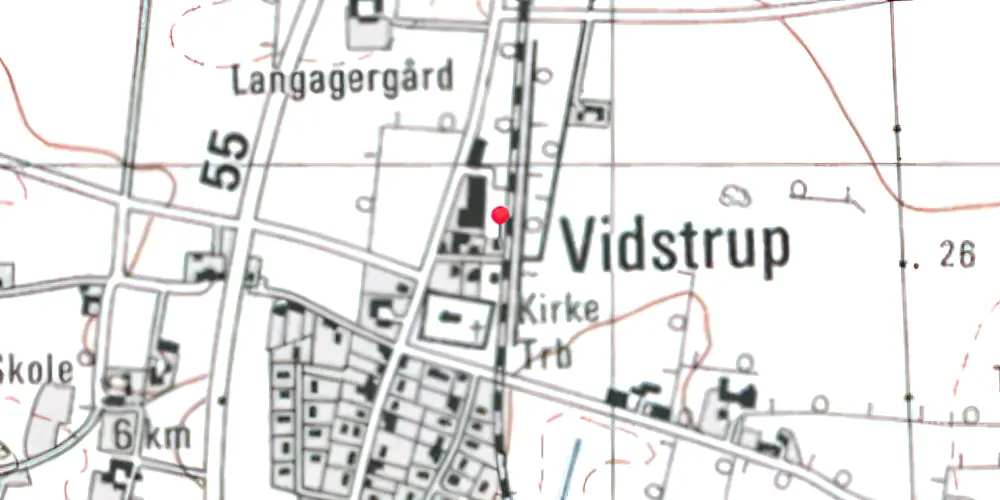 Historisk kort over Vidstrup Station Historisk kort over Vidstrup Station