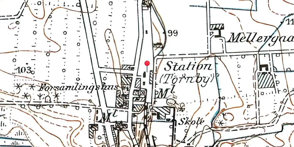 Historisk kort over Tornby Station Historisk kort over Tornby Station