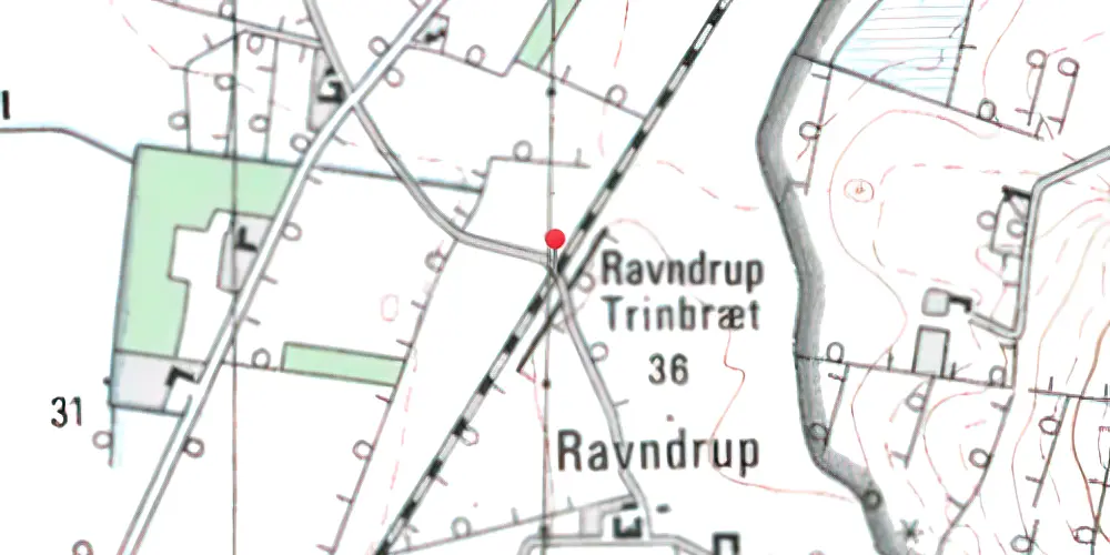 Historisk kort over Raundrup Trinbræt Historisk kort over Raundrup Trinbræt