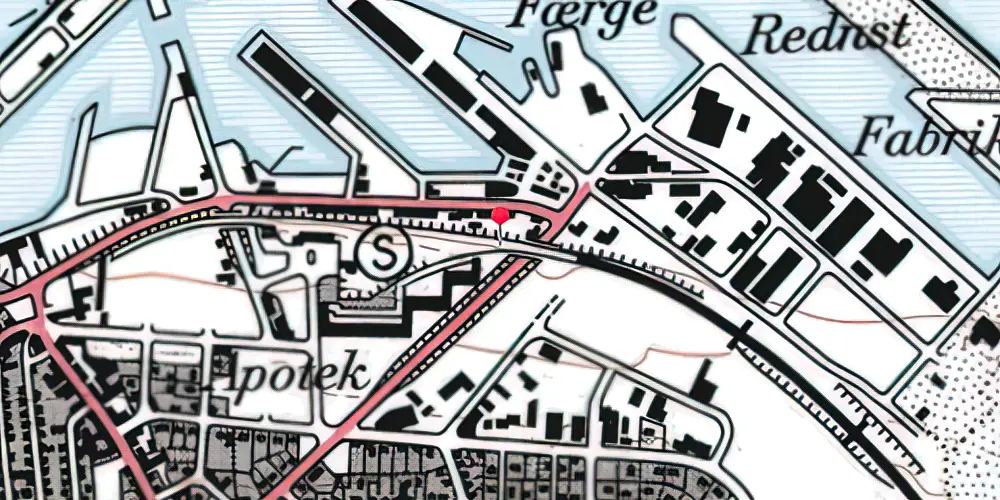 Historisk kort over Color Line Trinbræt Historisk kort over Color Line Trinbræt