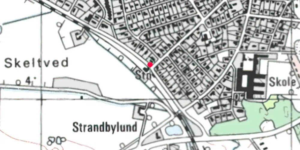 Historisk kort over Strandby Trinbræt Historisk kort over Strandby Trinbræt