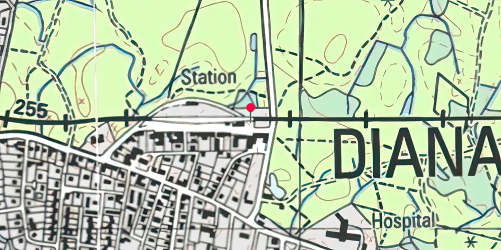 Historisk kort over Dianalund Station