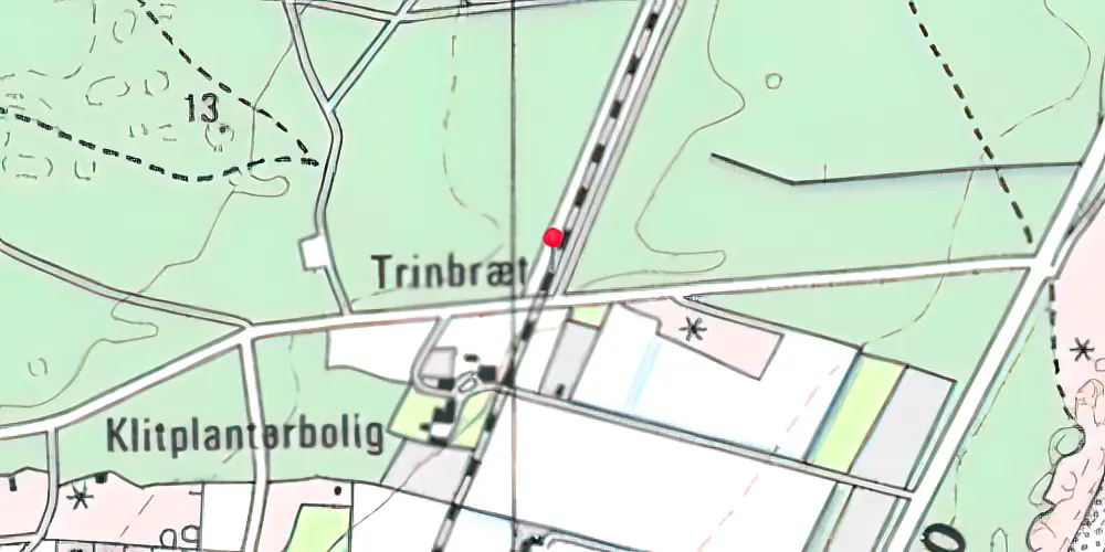 Historisk kort over Bunken Trinbræt Historisk kort over Bunken Trinbræt