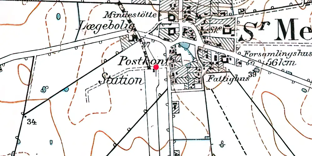 Historisk kort over Mern Station Historisk kort over Mern Station