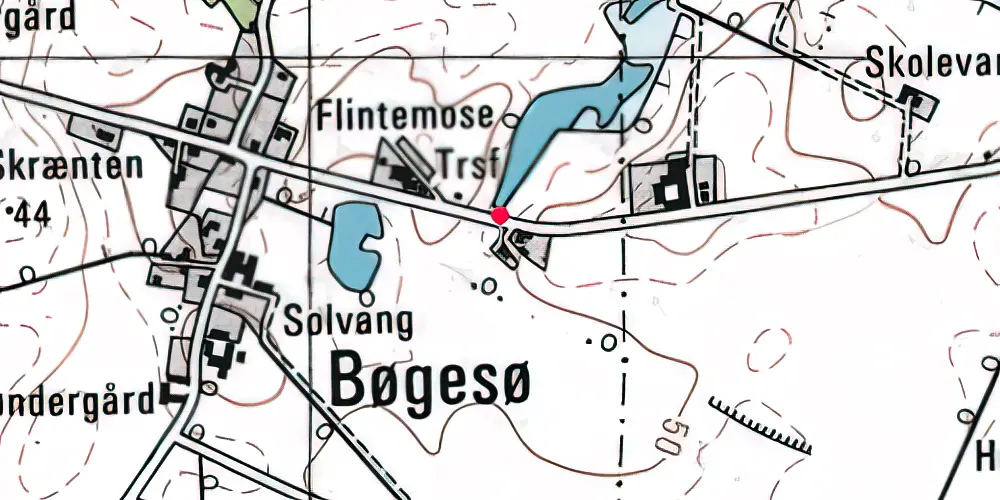 Historisk kort over Bøgesø Station Historisk kort over Bøgesø Station