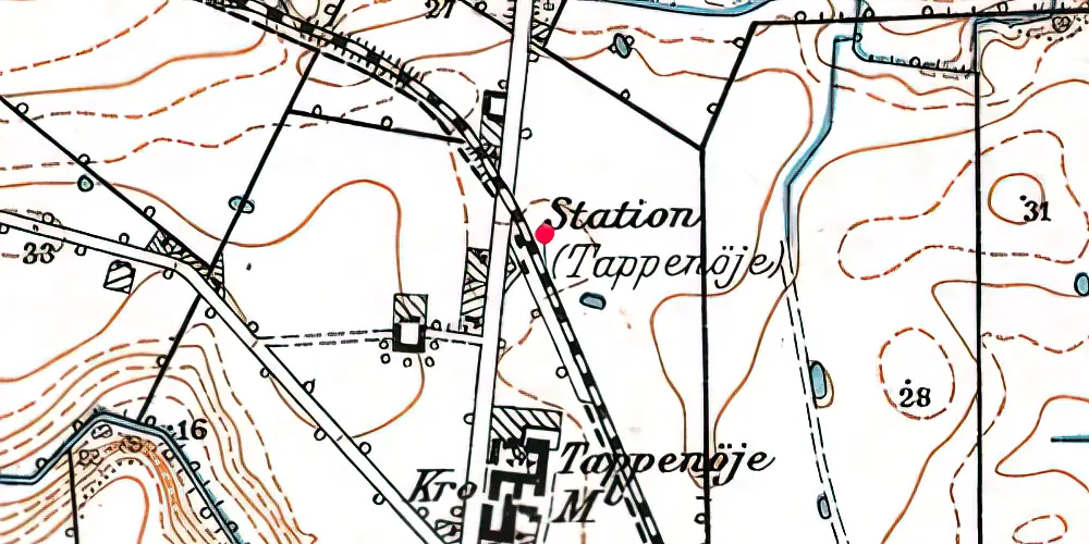 Historisk kort over Tappernøje Station Historisk kort over Tappernøje Station