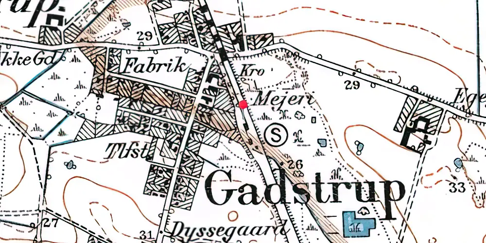 Historisk kort over Gadstrup Station Historisk kort over Gadstrup Station