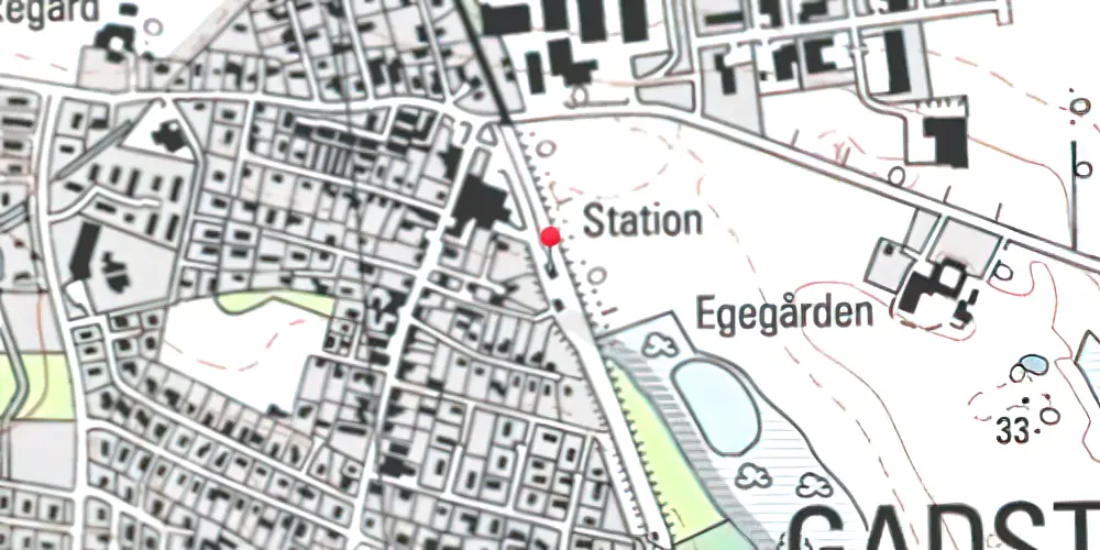 Historisk kort over Gadstrup Station Historisk kort over Gadstrup Station