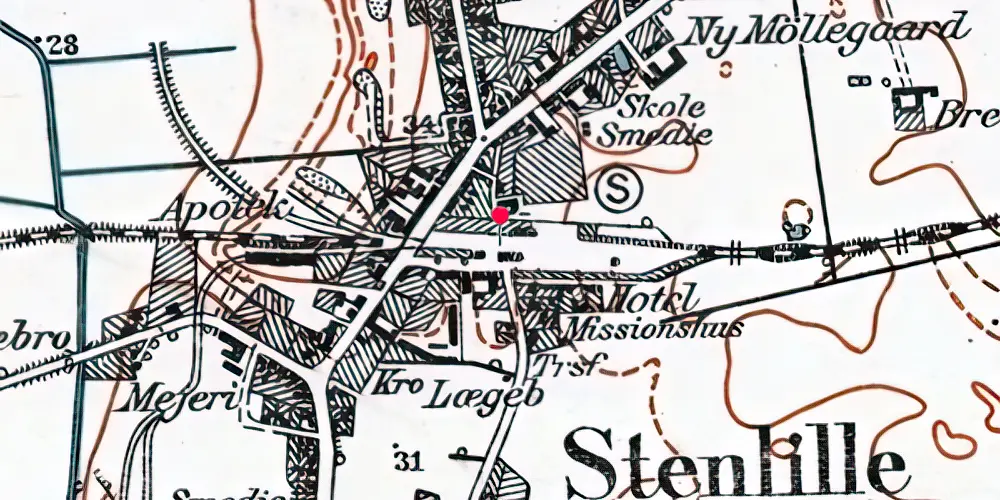 Historisk kort over Stenlille Trinbræt Historisk kort over Stenlille Trinbræt