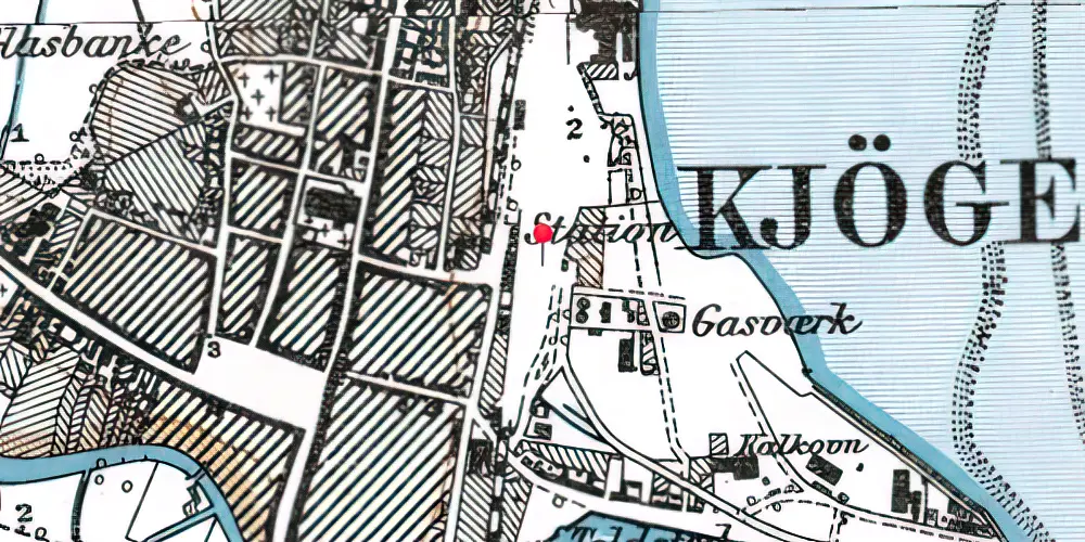 Historisk kort over Køge Station [1983-2018]